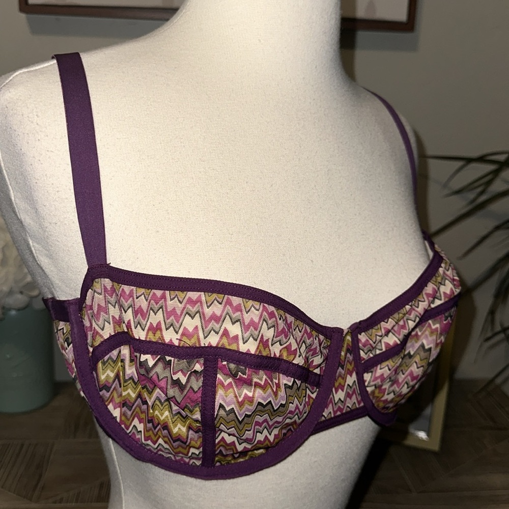Missoni Balconnette‎ Bralette Structured Padless Purple Bra EUC - Picture 5 of 6